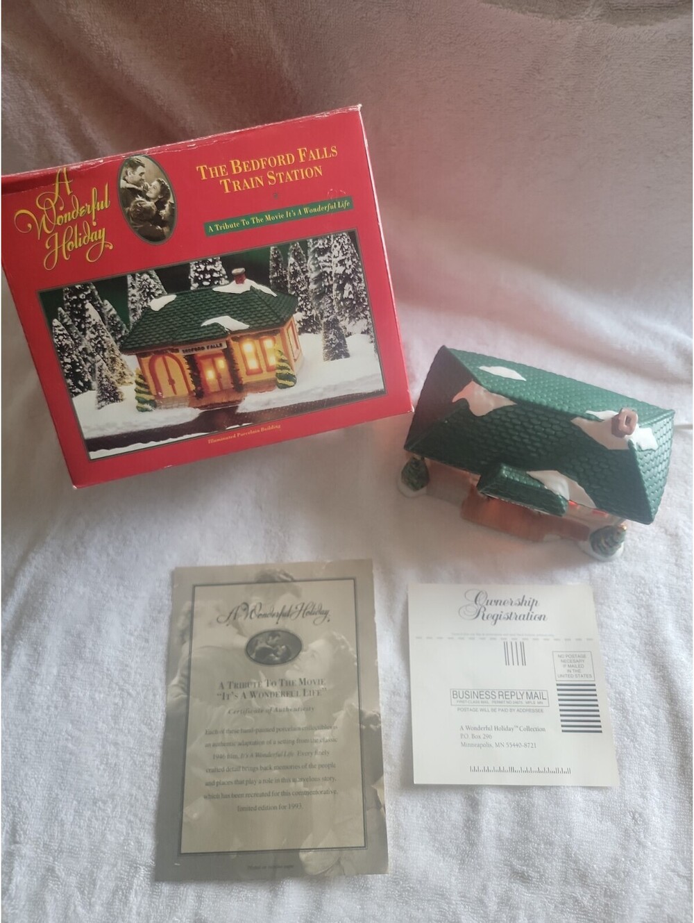 Bedford Falls Train Station It's a wonderful Life Vintage village accessory xmas